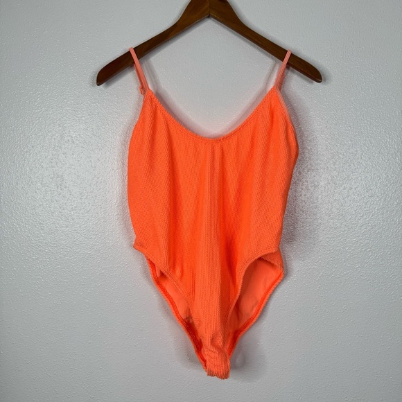 Good American Neon Orange One Piece Swimsuit Size 5/6 - Picture 1 of 5